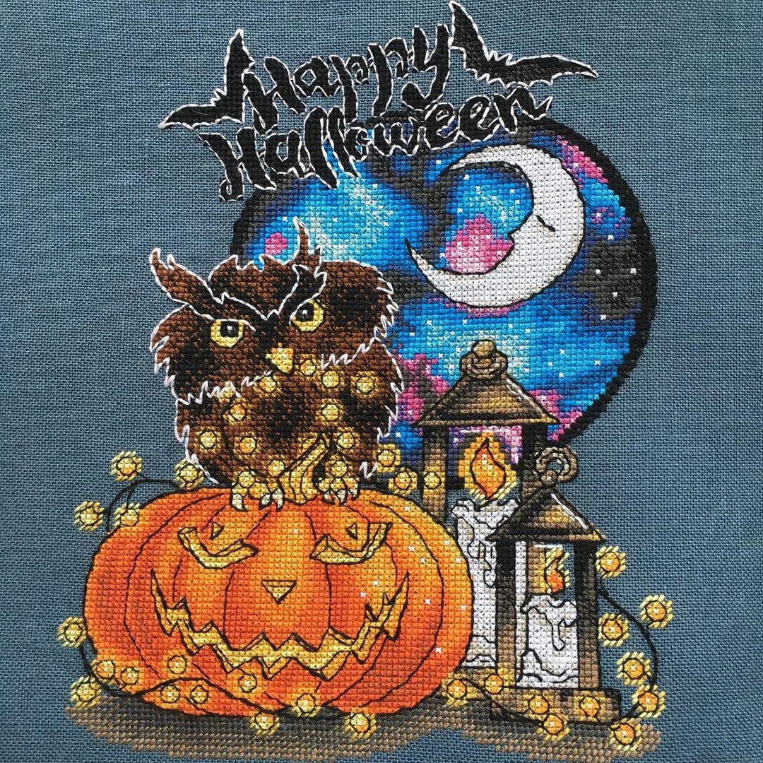 Cross Stitch Pattern Happy Halloween DMC Chart Embroidery Printable PDF ...