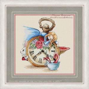 Cross Stitch Pattern &quot;Alice in the Wonderland&quot; DMC Cross Stitch Embroidery Chart Printable PDF Instant Download
