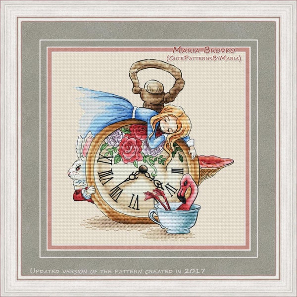 Cross Stitch Pattern "Alice in the Wonderland" DMC Cross Stitch Embroidery Chart Printable PDF Instant Download