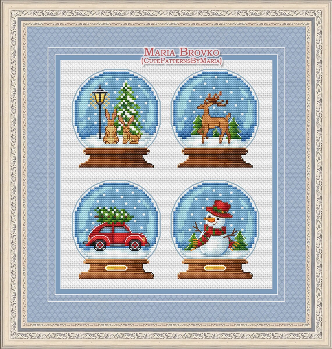Cross Stitch PDF Patterns Decor 35% Cheaper as a Set - Christmas Snow ...