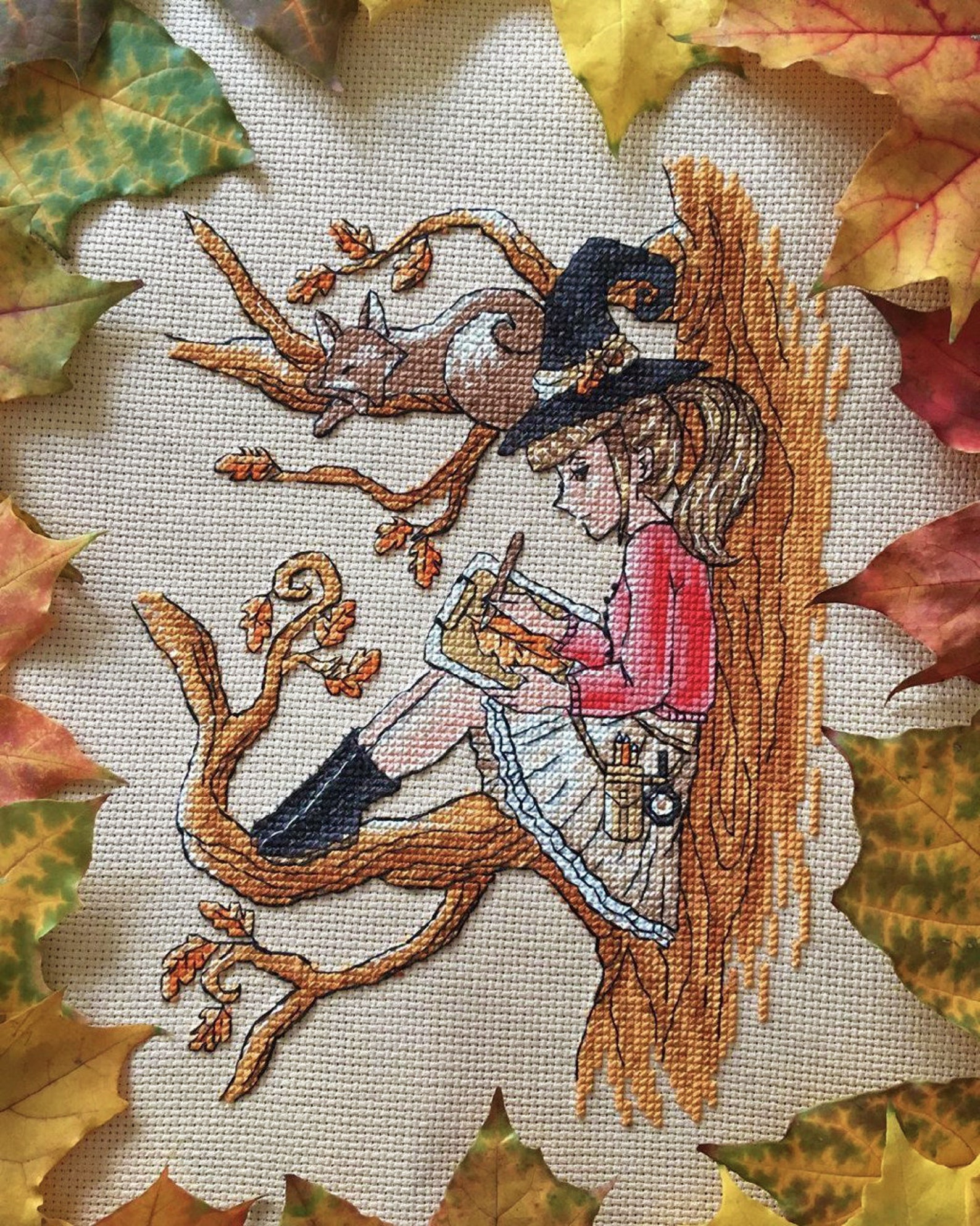 Cross Stitch Pattern Autumn Sketching DMC Chart Printable PDF Instant ...