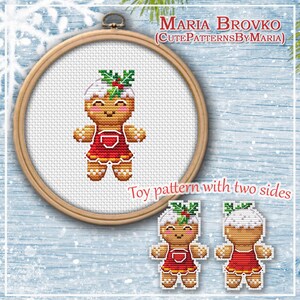 Cross Stitch Pattern &quot;Gingerbread girl&quot; DMC Cross Stitch Chart Printable PDF Instant Download