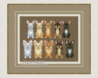Kreuzstich Stickvorlage ""Chihuahua"" DMC Stickmuster Stickvorlage Stickmuster Stickvorlage PDF Sofort Download ."