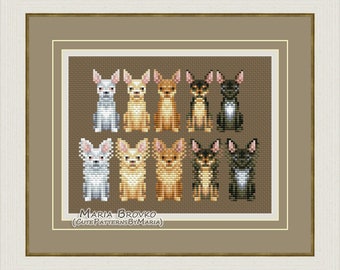 Cross Stitch Pattern "Chihuahua" DMC Chart Needlepoint Embroidery Printable PDF Instant Download