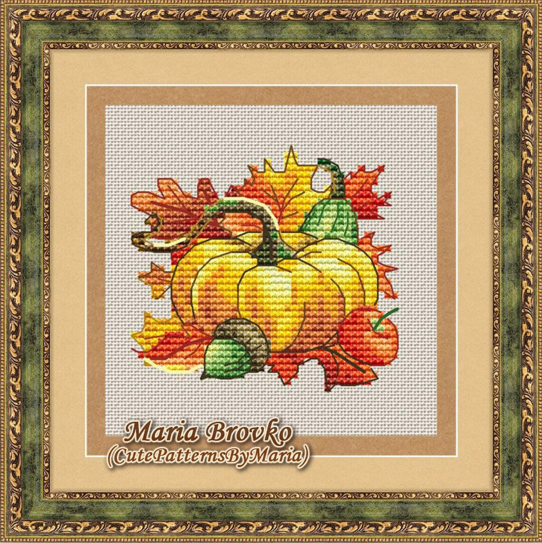 Cross Stitch PDF Pattern Autumn Miniature DMC Chart Embroidery ...