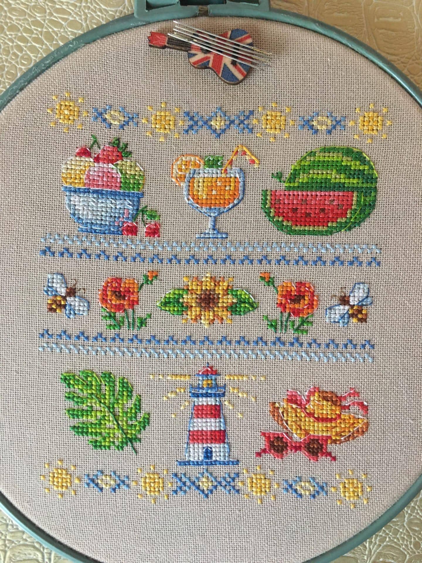 Cross Stitch Pattern Lovely Summer Sampler DMC Chart Embroidery ...