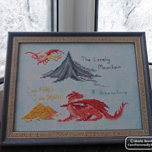 Kreuzstich Stickmuster Lonely Mountain DMC Stickdatei Stickmuster zum selbst ausdrucken