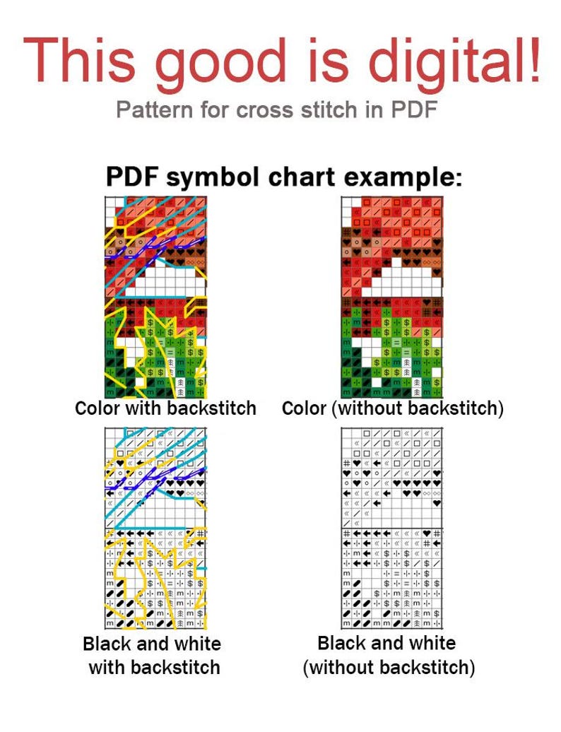 Cross Stitch Pattern Christmas Snake DMC Chart Printable PDF Instant ...