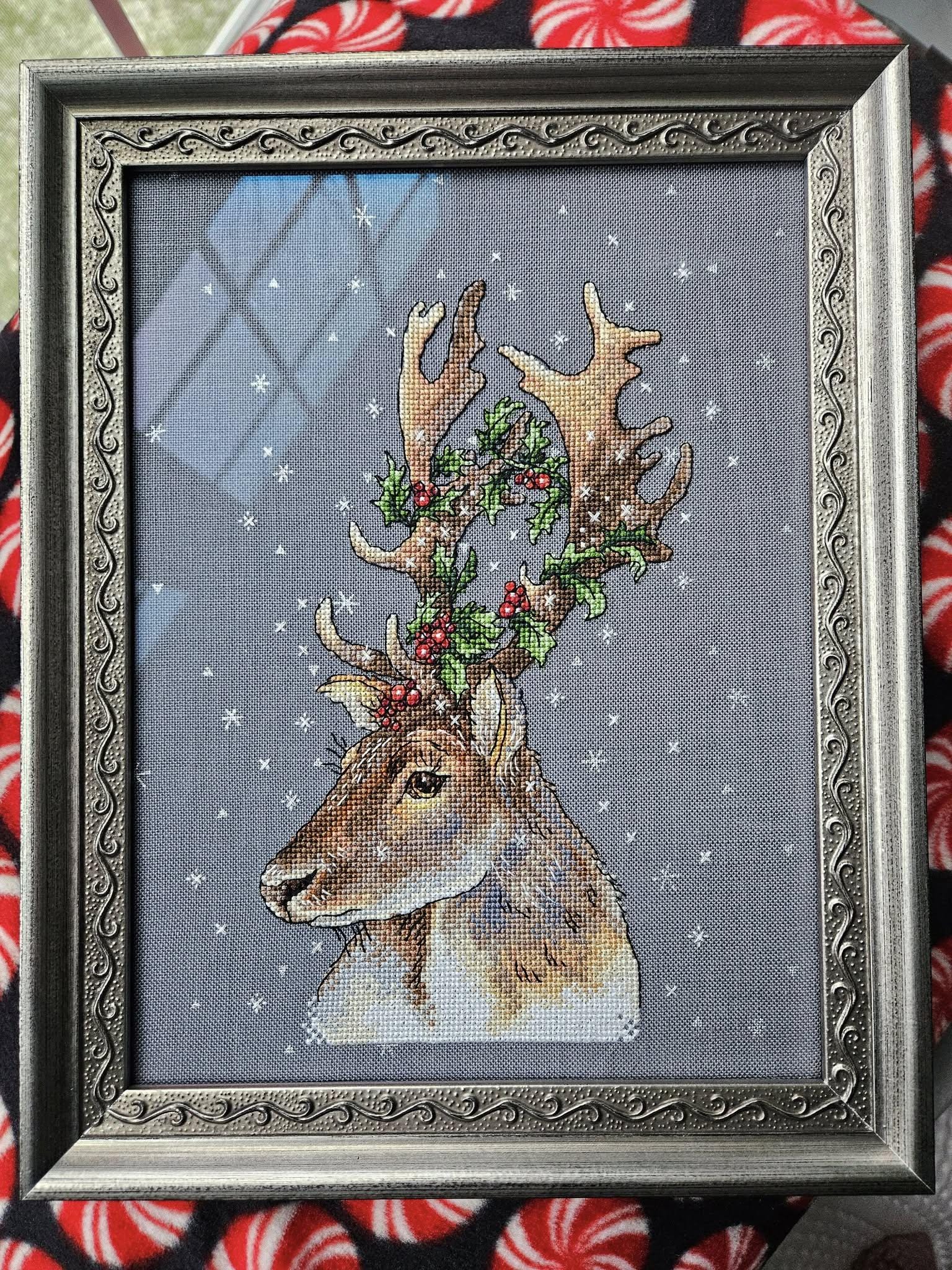 Cross Stitch PDF Pattern Christmas Deer DMC Chart Printable Instant ...