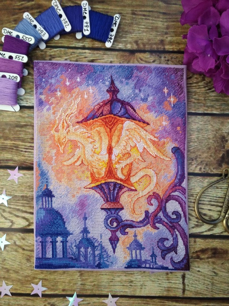 Cross Stitch Pattern DragonPhoenix DMC Cross Etsy