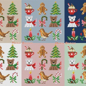 Cross Stitch Pattern Christmas Sampler DMC Embroidery Chart Printable ...