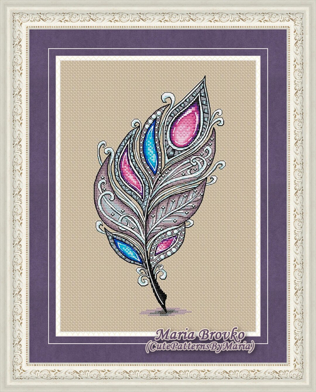 Cross Stitch Pattern Magic Feather DMC Chart Printable PDF Instant ...