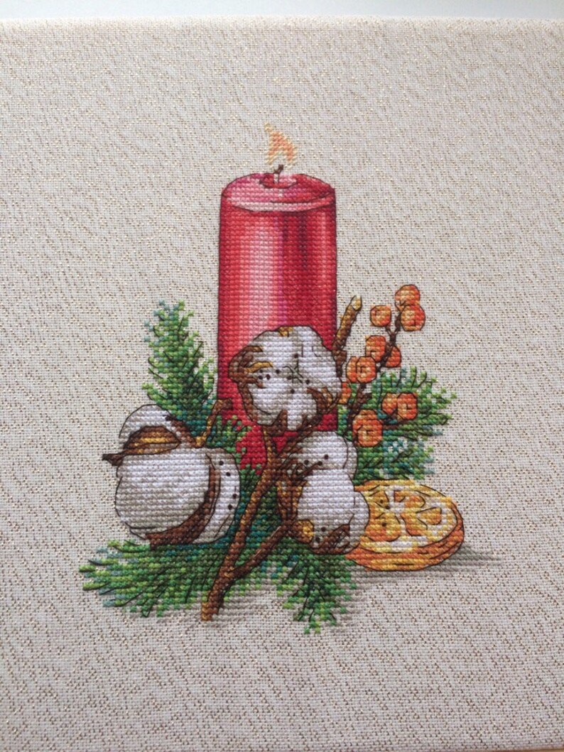 Cross Stitch Pattern christmas Candle DMC Cross Etsy