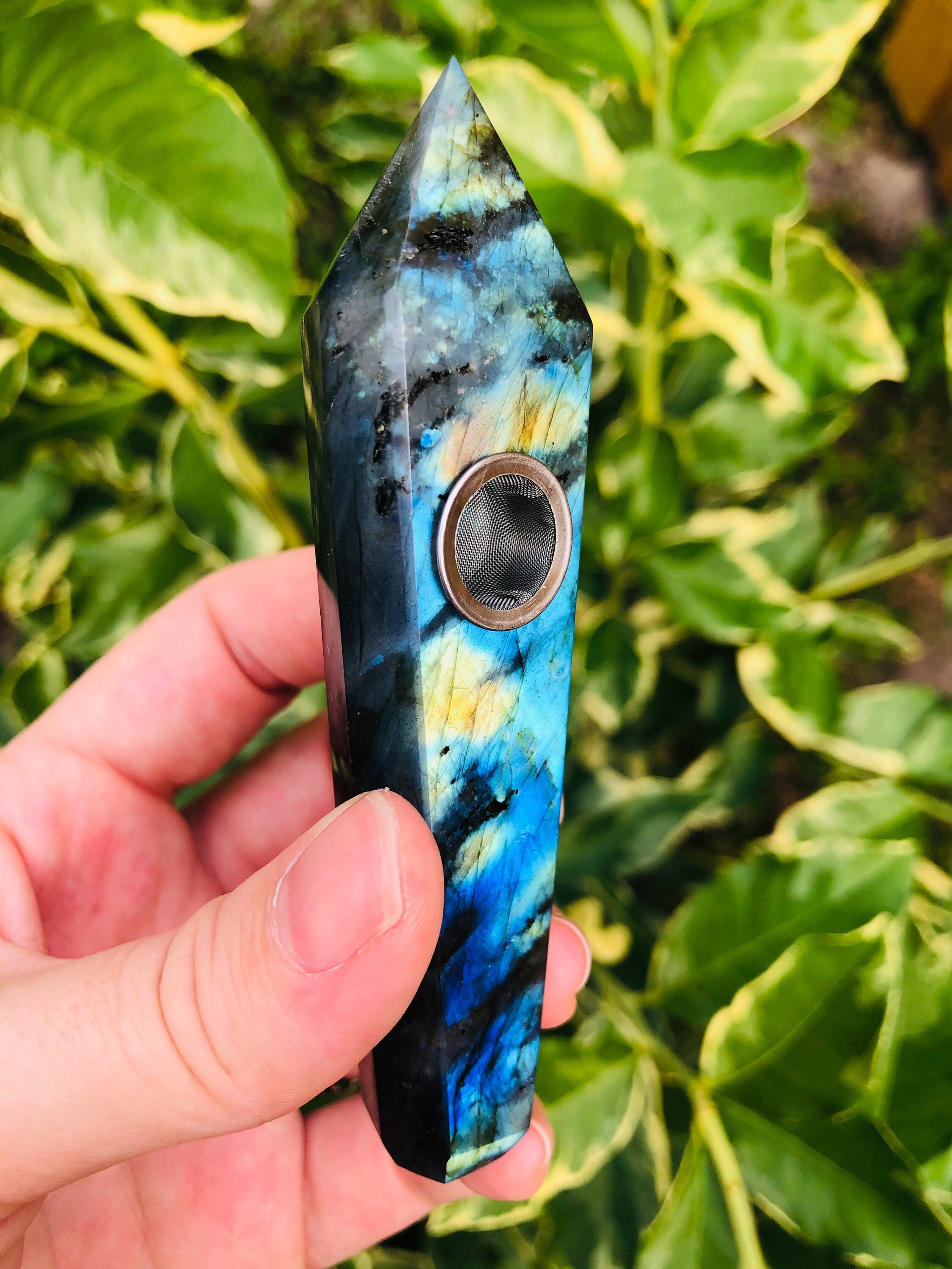 LABRADORITE Pipe GEMSTONE Pipe CRYSTAL Pipe Tobacco Pipe Etsy