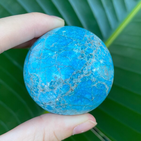 BLAUWE APATIET BOL • 55mm • Sphere Geode • Crystal Sphere • Reiki Kristallen • Apatiet Geode • Apatiet Ball • Apatiet Crystal