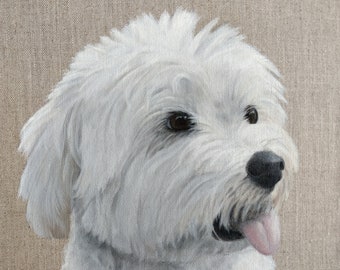 Personalized pet portrait from photo, original and realistic oil painting