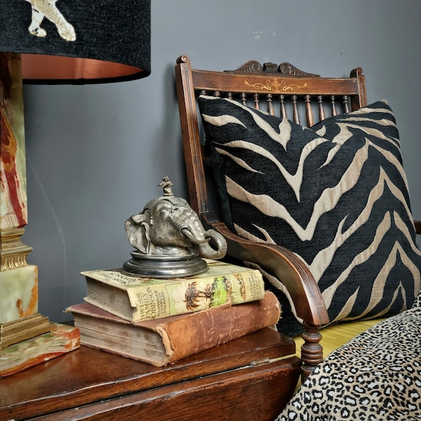 Luxurious Tiger Print Cushion Covers - Bronze Chenille Animal Print -16", 18", 22", 24" & 18" x 12", 20" x 14"