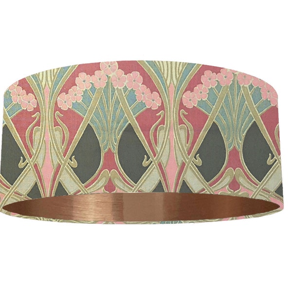 Vintage Liberty of London Ianthe Fabric Lampshade -  Art Nouveau - *Champagne, Copper, Gold, Rose Gold