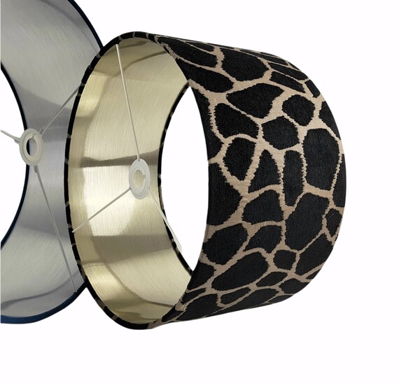 Giraffe Animal Print Lampshade Luxurious Fabric Champagne Lining * 6 Brushed linings* Brushed bronze, Copper, Gold, Rose gold & Silver