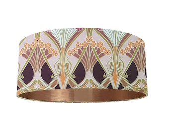 Vintage Liberty of London Ianthe Fabric Lampshade - Art Nouveau - *Champagne, Copper, Gold, Rose Gold