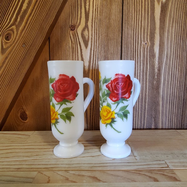 SET of 2 Avon Demitasse Milk Glass Cups