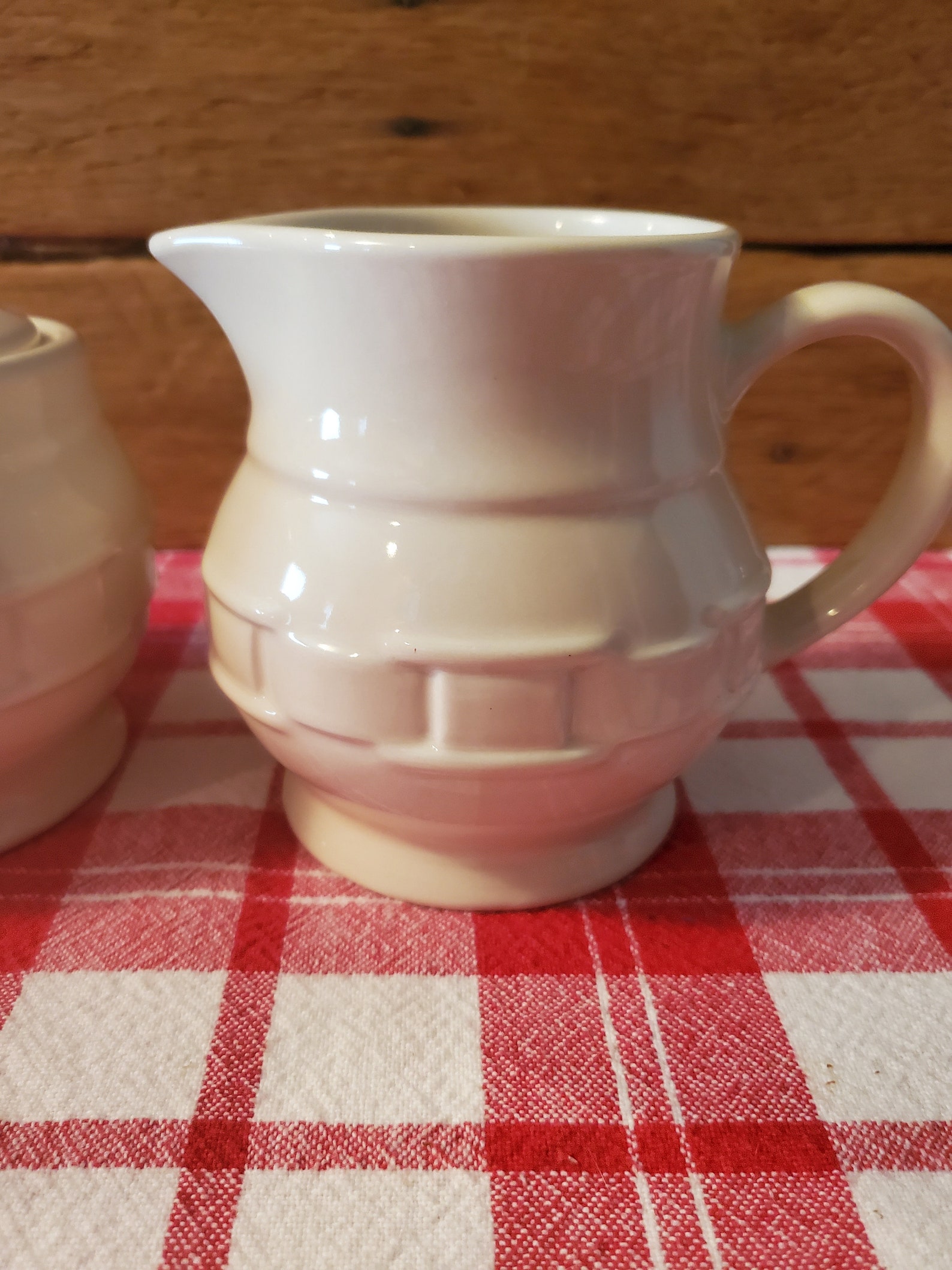 Ivory Longaberger Sugar Bowl & Creamer Set Etsy