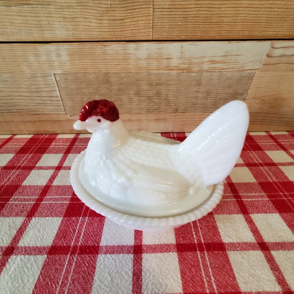 Milk Glass Hen on Nest - Westmoreand Hen on a Nest