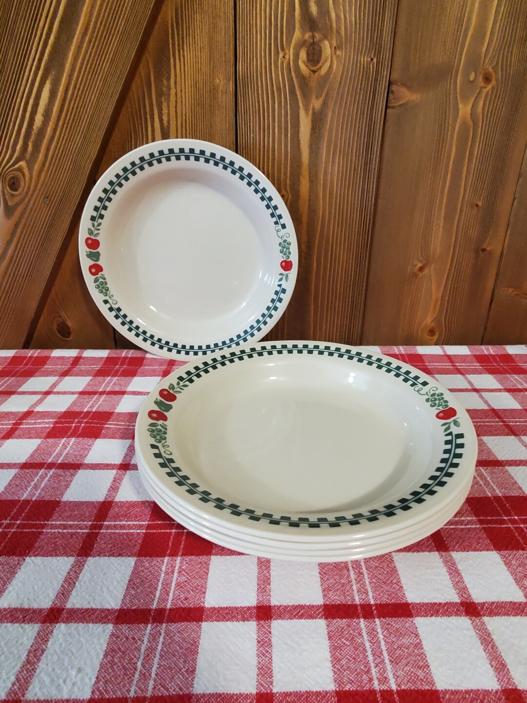 SET of 5 Corelle Farm Fresh Rimmed Soup Bowls Etsy