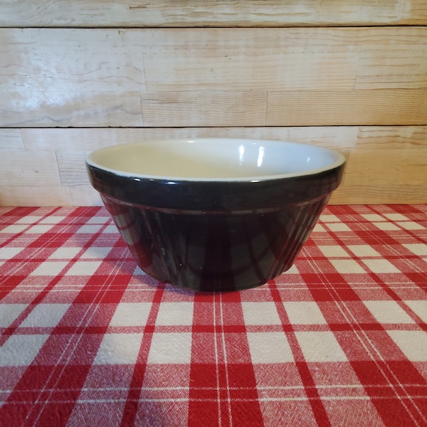 Vintage Black Mixing Bowl - Black Stoneware Mixing Bowl