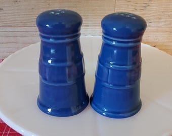 Blue Longaberger Woven Traditions Salt and Pepper Shaker Set