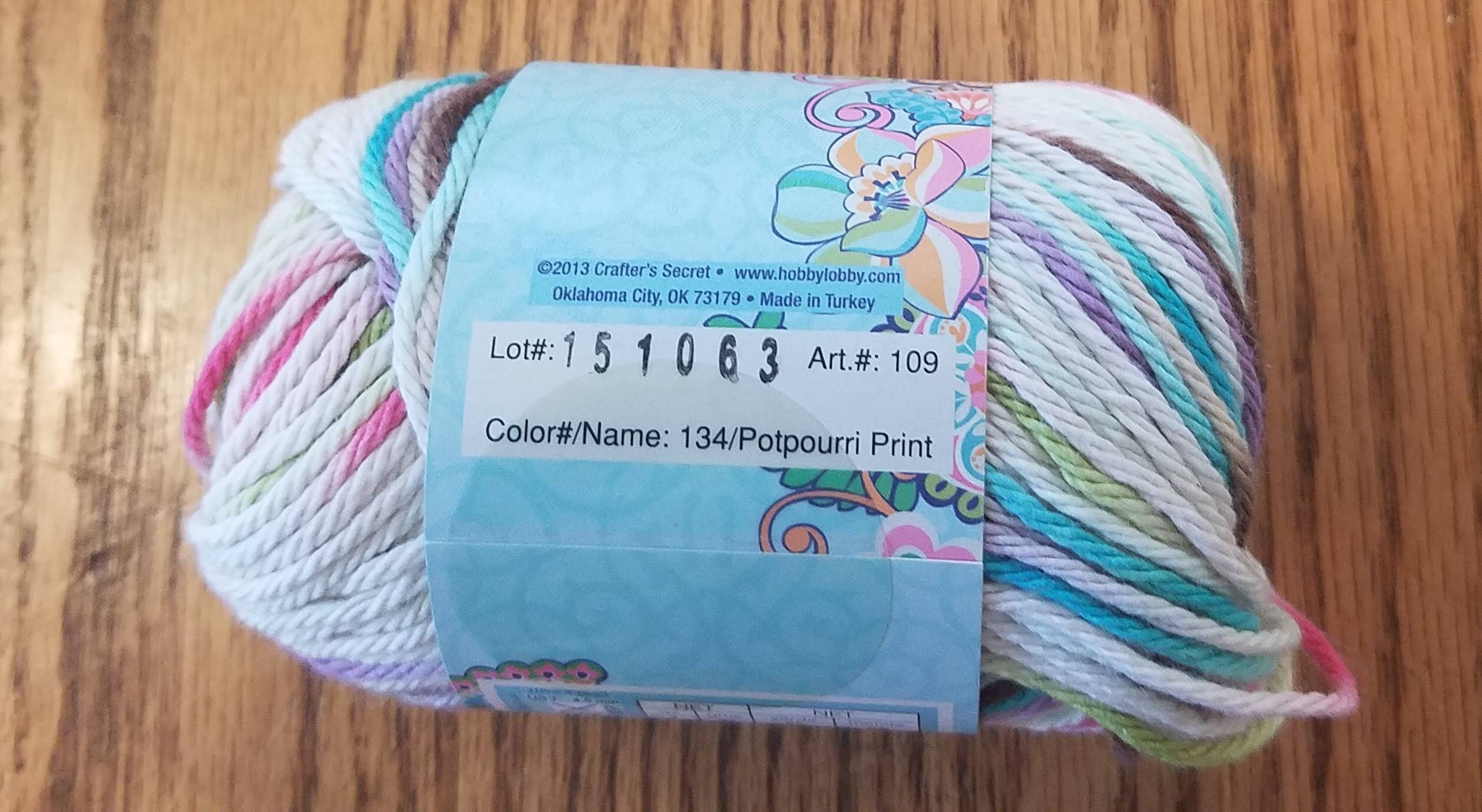 Crafters secret cotton yarn 2oz. 134 potpourri print Etsy