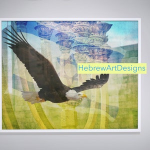 A3 Israel Flag with Eagle,Israel,Hebrew,Jewish Printable,prophetic,messianic design