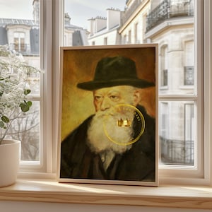 Rebbe of Lubavitch, Schneerson,Chabad,Rabbi Painting,Simcha,Jewish Wall Decor,Israel,Jerusalem, Support Israel,Segulah,Download,A3,printable