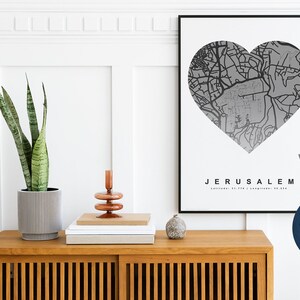 Jerusalem Karte Printable A4 Herz Israel - Karte von Jerusalem, Jerusalajam, Jerusalajam