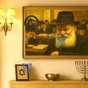 Rabbi Schneerson Art Print: Lubavitcher Rebbe Portrait, Chabad Wall Decor (Digital Download