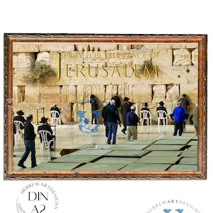 Pray for the Peace of Jerusalem Western Wall Photo Print: Shalom, Kotel,Judaica,Psalms,A4 Printable Download