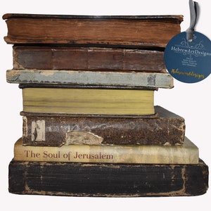 Vintage jüdische Bücher stapeln, transparente Datei, PNG, Seele von Jerusalem, Hebräische Bücher, Tora