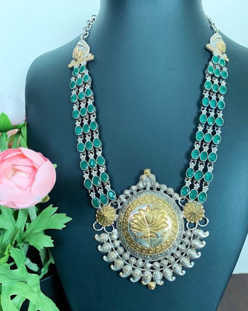 Oxidized Jewellery !! Indian jewelry! Oxidised silver and gold dual tone necklace