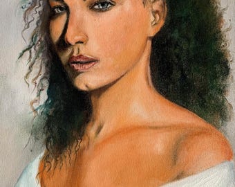 Radiant Gaze – Original Woman’s Portrait – Hand-Painted Realistic Figurative Art