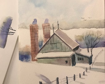 Holiday card Hand painted beautiful watercolor cards for any occasion by artist