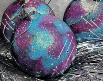 Nebula Ornament: Hand Painted with Rhinestone Accents