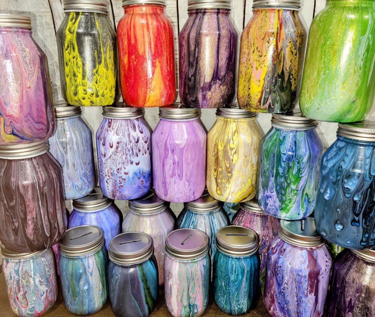 Custom Glass Coin Jars - Choose Your Colors! / Swear Jars / Piggy Banks for Child & Adult - Made-to-order - Great Handmade Gift