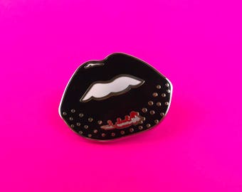 Black Lips Enamel Pin