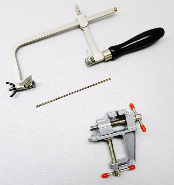 Jewelers Saw Frame 12 Blades Mini Bench Vise With Clamp Etsy