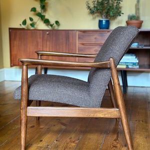 1960s Edmund Homa Chair in Brown Boucle, Danish Style