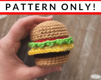 MOTIF SEULEMENT **** Patron au crochet pour hamburgers sans couture
