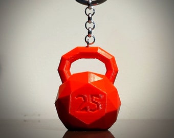 Kettlebell 3D  printed Keyring keychain