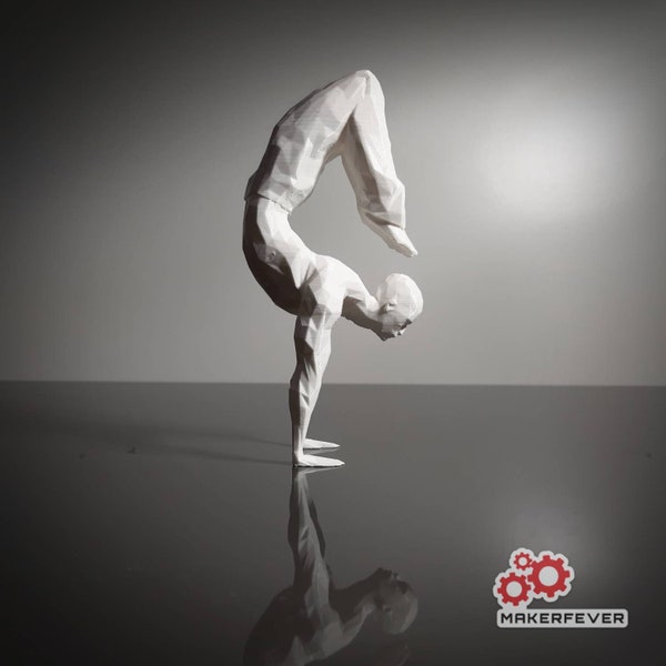 Handstand Vrschikasana Man - SPACE MOTIVATOR - Yoga Statue 3D gedruckt - Skorpion Pose