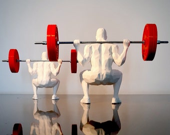 High Bar Squat  Man (BIG) - SPACE MOTIVATOR - Weightlifting Crossfit Powerlifting 3D Printed Statue