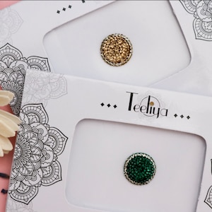 The Third Eye | Indian Bindi | Round | with Rhinestones | Forehead Jewel | Face Gems | Indian Bridal Jewellery